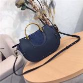 Chloe Pixie Medium Dark Blue Leather And Suede Shoulder Bag CY00163