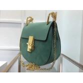 Replica Chloe Drew Shoulder Bag Smooth And Suede Calfskin Mint Green CY00167