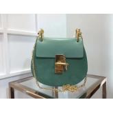 Replica Chloe Drew Shoulder Bag Smooth And Suede Calfskin Mint Green CY00167