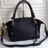 Chloe Owen Medium Satchel Bag In Black Calfskin CY00193