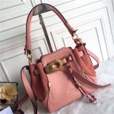 Chloe Small Owen Bucket Bag In Pink Smooth & Suede Calfskin CY00207