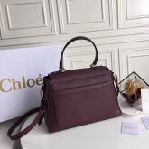 Designer Chloe Faye Day Double Carry Bag Wine CY00376