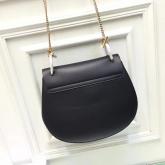 Chloe Drew Shoulder Bag Smooth And Suede Calfskin Black Replica CY00411