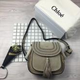 Designer Chloe Hudson Shoulder Bag In Suede Calfskin Grey CY00485