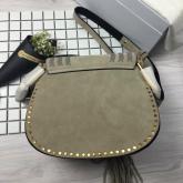 Designer Chloe Hudson Shoulder Bag In Suede Calfskin Grey CY00485