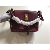 Designer Chloe Owen Bag With Flap 3S1311 In Wine Red Leather CY00523