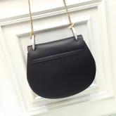 Chloe Drew Shoulder Bag Smooth And Suede Calfskin Black N Red CY00544