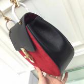 Chloe Drew Shoulder Bag Smooth And Suede Calfskin Black N Red CY00544