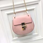 Chloe Drew Shoulder Bag Smooth And Suede Calfskin Pink CY00605