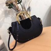 Chloe Pixie Medium Black Leather And Suede Shoulder Bag CY00658