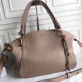 Chloe Owen Medium Satchel Bag In Motty Grey Calfskin Replica CY00703