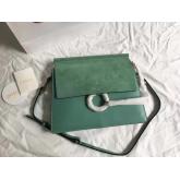 Chloe Faye Shoulder Bag Smooth N Suede Calfskin Mint CY00717