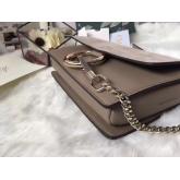 Chloe Faye Small Shoulder Bag In Suede And Smooth Calfskin Grey CY00974