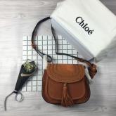 Chloe Hudson Shoulder Bag In Suede Calfskin Caramel Replica CY01075