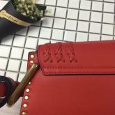 Designer Chloe Hudson Shoulder Bag In Suede Calfskin Red CY01232