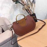 Chloe Pixie Medium Brown Leather And Suede Shoulder Bag Replica CY01292