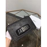 Dior J'ADIOR Flap Bag With Silver Chain In Studded Black Calfskin CY00009