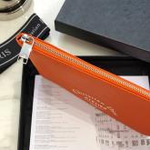 Dior Flat Pouch In Orange Grained Calfskin CY00025