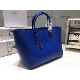 Dior "Open Bar" Bag In Supple Blue Grained Calfskin CY00028