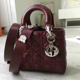 Replica My Lady Dior Bag Lambskin With Customisable Shoulder Strap Wine CY00156