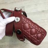 Replica My Lady Dior Bag Lambskin With Customisable Shoulder Strap Wine CY00156