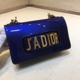 Dior Mini J'adior Flap Bag In Metallic Calfskin Blue Replica CY00188