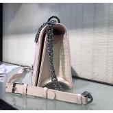 "Diorama" Flap In Silver-tone Metallic Calfskin With Micro-Cannage Motif Bag Pink CY00220