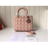 Dior Lady Dior In Baby Pink Lambskin Replica CY00228