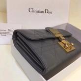 Designer Dior Dioraddict Continental Wallet In Grey Cannage Lambskin CY00378