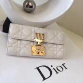 Designer Dior Dioraddict Continental Wallet In White Cannage Lambskin CY00461