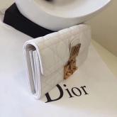 Designer Dior Dioraddict Continental Wallet In White Cannage Lambskin CY00461