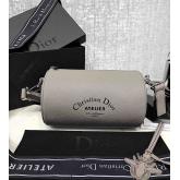 Dior Beige Grained Calfskin "Roller" Pouch With "Atelier" Print CY00491