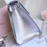 Designer Dior Diorever Bag In Silver-Tone Grained Leather CY00509