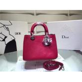 Designer Dior Mini Diorissimo Bag In Rosy Pink Bullcalf Leather CY00536