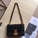 Designer Dior Dioraddict Flap Bag In Black Cannage Lambskin CY00553