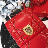 Replica Dior Diorama Vertical Clutch Studded Lambskin Red CY00567