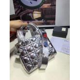 Designer My Lady Dior Bag In Silver Grained Leather With Customisable Shoulder Strap CY00632