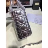 Designer My Lady Dior Bag In Silver Grained Leather With Customisable Shoulder Strap CY00632