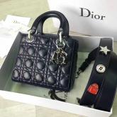 My Lady Dior Bag Lambskin With Customisable Shoulder Strap Dark Blue CY00646