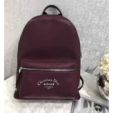 Dior Burgundy Grained Calfskin Rucksack With "Atelier" Print CY00656