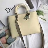 Dior Large Lady Dior Bag In Beige Canyon Grained Lambskin CY00661