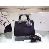 Designer Dior Mini Diorissimo Bag In Black Bullcalf Leather CY00771