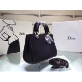 Designer Dior Mini Diorissimo Bag In Black Bullcalf Leather CY00771