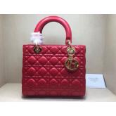 Designer Dior Lady Dior In Red Lambskin CY00829