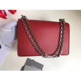 Designer Dior J'ADIOR Flap Bag With Silver Chain In Calfskin Red CY00859