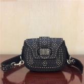 Dior D-fence Saddle Bag In Black Studded Calfskin Cruise 2018 CY00861