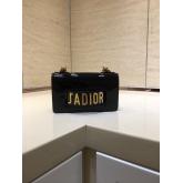 Replica Dior Mini J'adior Flap Bag In Metallic Calfskin Black CY00887