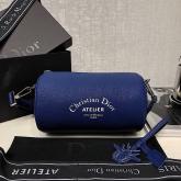 Dior Bleu Grained Calfskin "Roller" Pouch With "Atelier" Print CY00912