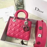 My Lady Dior Bag Lambskin With Customisable Shoulder Strap Rosy Pink CY00936