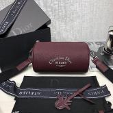 Dior Burgundy Grained Calfskin "Roller" Pouch With "Atelier" Print CY01029